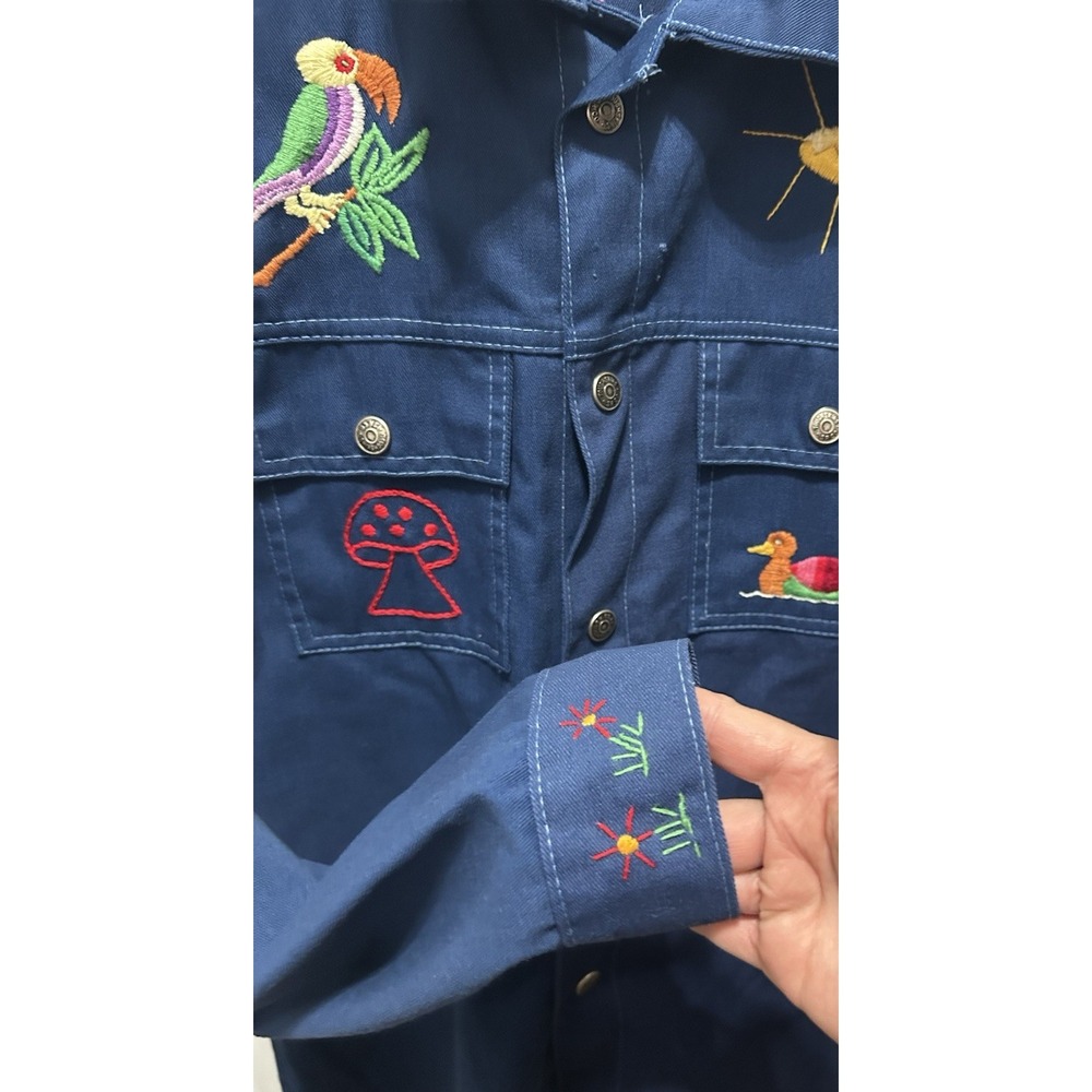 VTG 60s 70s Toughskins Union Dark Wash Indigo Long Sleeve Sears Put on Shop 16 - Picture 4 of 16